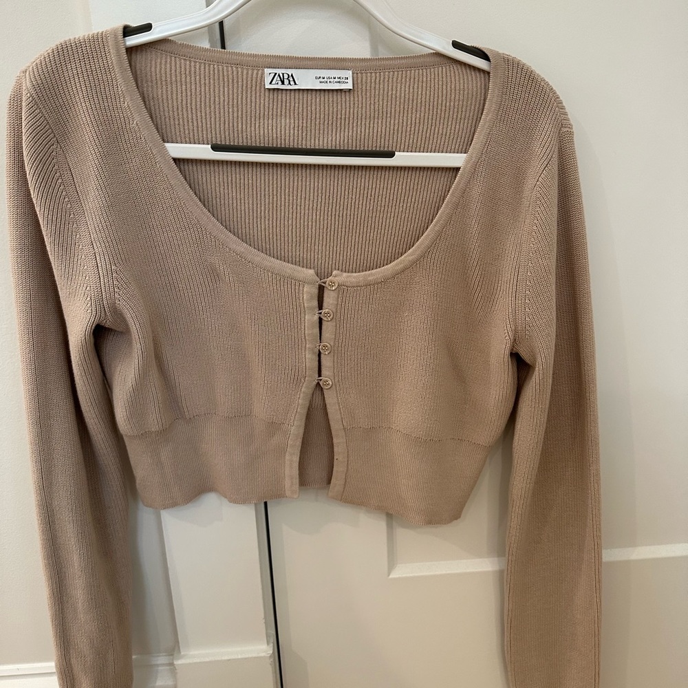 Zara button up knit top